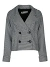I Blues Houndstooth Double-breasted Jacket In Black