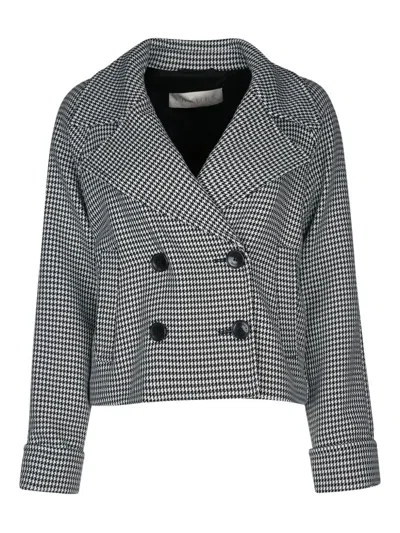 I Blues Houndstooth Double-breasted Jacket In Gray