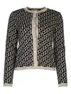 Iblues Monogrammed Button-up Cardigan In Black