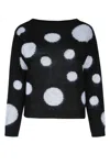 Iblues Polka-dot Knit Sweater In Black