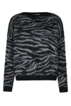 Iblues Zebra-print Knit Jumper In Black