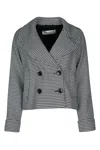 I Blues Houndstooth Double-breasted Jacket In White
