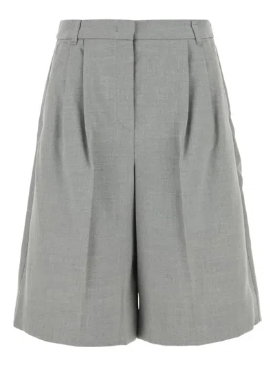 I Blues Pianta Pleated-front Shorts In 灰色