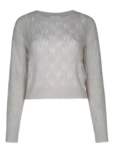 I Blues Pointelle-knit Sweater In 白色