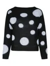 Iblues Polka-dot Knit Sweater In Black