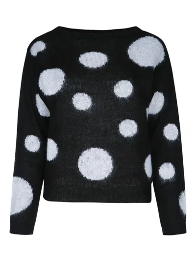 I Blues Polka-dot Knit Sweater In Black