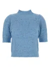 Iblues Puff-sleeve Knitted Top In Blue