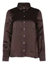 Iblues I Blues Satin Button Up Shirt In Brown