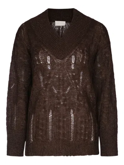 I Blues V-neck Knitted Jumper In Brown