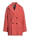 I Blues Woman Coat Salmon Pink Size 10 Acrylic, Wool, Polyamide, Polyester, Viscose In Pink