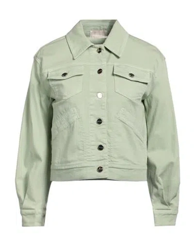 I Blues Woman Denim Outerwear Light Green Size 10 Cotton, Elastomultiester, Elastane