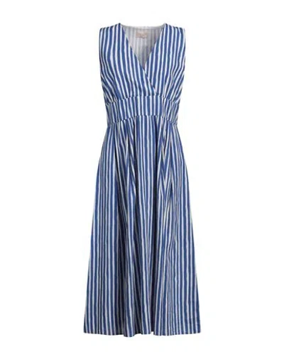 Iblues I Blues Woman Midi Dress Blue Size 10 Cotton, Linen