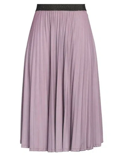 I Blues Woman Midi Skirt Lilac Size 8 Polyester, Elastane In Pink