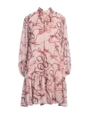 I BLUES I BLUES WOMAN MINI DRESS LIGHT PINK SIZE 10 POLYESTER