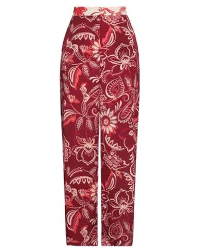 I Blues Woman Pants Burgundy Size 6 Polyester In Red