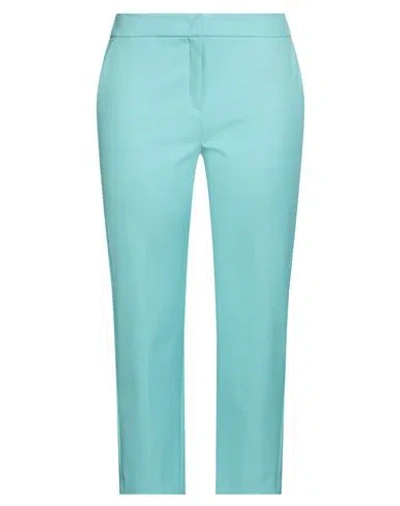 I Blues Woman Pants Turquoise Size 10 Polyester, Viscose, Elastane