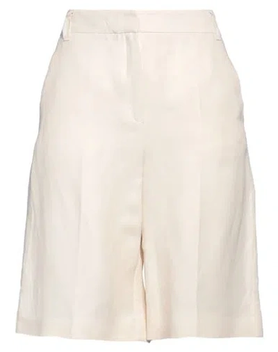 I Blues Woman Shorts & Bermuda Shorts Ivory Size 4 Linen, Viscose In White