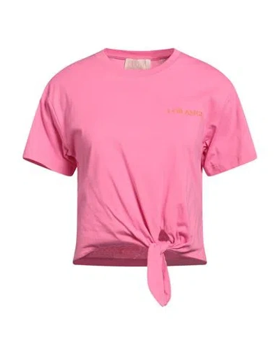 I Blues Woman T-shirt Fuchsia Size L Cotton In Pink