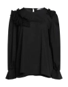 I Blues Woman Blouse Black Size 2 Cotton In Black