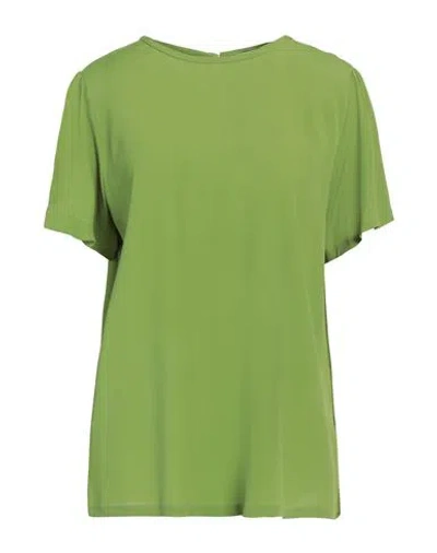 Iblues I Blues Woman Top Green Size 12 Acetate, Silk