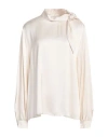 I Blues Woman Top Ivory Size 10 Viscose In White