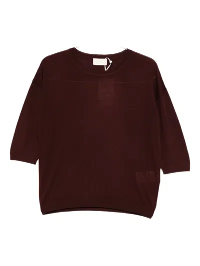 I Blues Wool Half-sleeve Top In Red