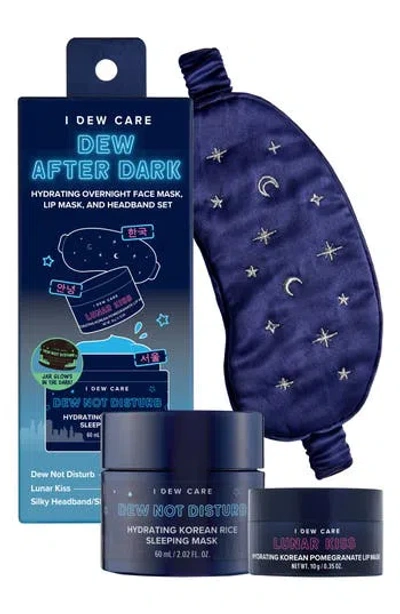 I Dew Care Dew After Dark Hydrating Overnight Face Mask, Lip Mask & Sleep Mask Set In Transparent
