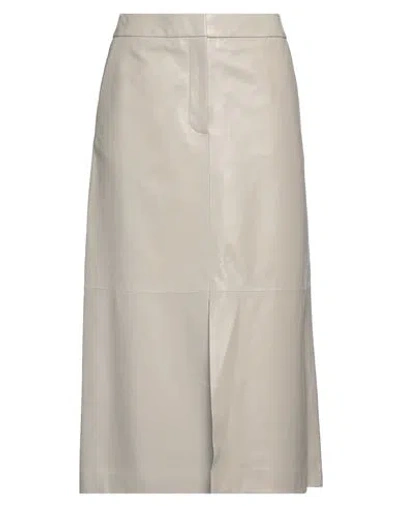 I Heart Woman Midi Skirt Light Grey Size S Lambskin