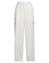 I Heart Woman Pants Off White Size S Polyester, Viscose, Elastane In Off White