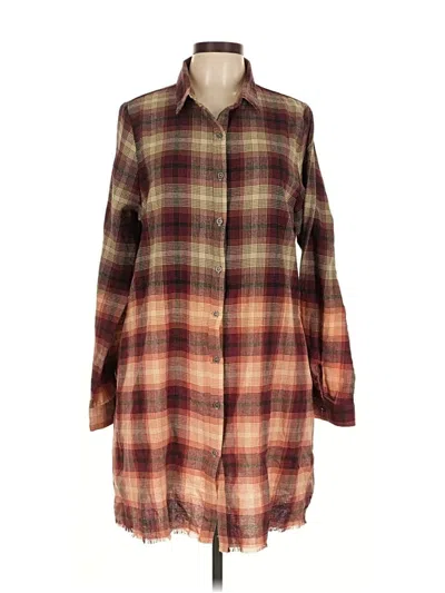 Pre-owned I. Joah Long Sleeve Button Down Shirt In Brown