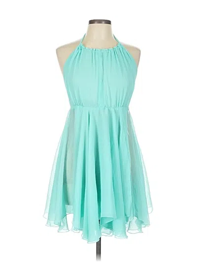 Pre-owned I Love H81 Sleeveless Top Teal Halter Neckline Tops In Blue