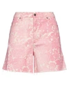 I Love Mp Woman Denim Shorts Pink Size 29 Cotton, Elastane
