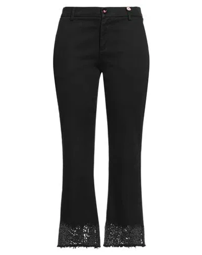 I Love Mp Woman Pants Black Size 28 Cotton, Elastane