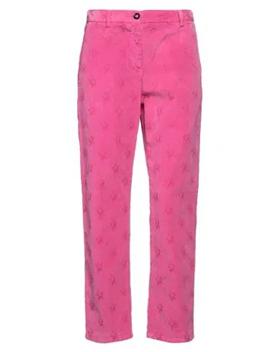 I Love Mp Woman Pants Fuchsia Size 28 Cotton, Elastane In Pink