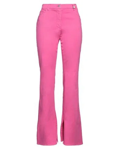 I Love Mp Woman Pants Fuchsia Size 30 Cotton, Elastane In Pink