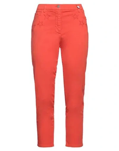 I Love Mp Woman Pants Orange Size 29 Cotton, Elastane
