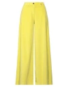 I Love Mp Woman Pants Yellow Size 25 Cotton, Lyocell, Elastane In Yellow