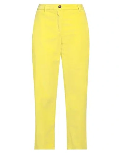 I Love Mp Woman Pants Yellow Size 27 Cotton, Lyocell, Elastane