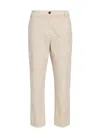 I Love My Pants Beige Cotton Embroidered Trousers In Beige