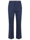 I Love My Pants Blue Cotton Cropped Flared Trousers