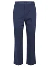 I Love My Pants Blue Cotton Cropped Flared Trousers