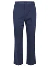 I Love My Pants Blue Cotton Cropped Flared Trousers In Blue