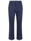 I Love My Pants Blue Cotton Cropped Flared Trousers In Blue