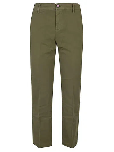 I Love My Pants Bella Embroidered Cotton Trousers In Green