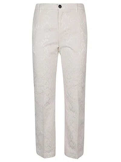 I Love My Pants Bella Embroidered Cotton Trousers In White