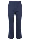 I Love My Pants Blue Cotton Cropped Flared Trousers