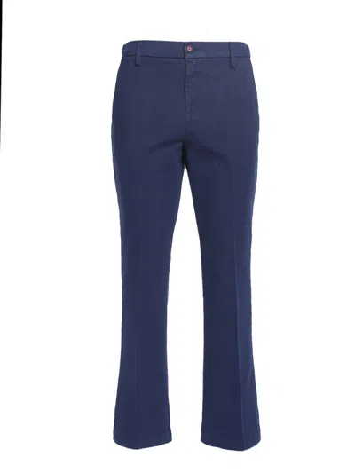I LOVE MY PANTS BLUE COTTON CROPPED FLARED TROUSERS