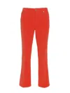 I Love My Pants Orange Velvet Cropped Flared Trousers In Orange