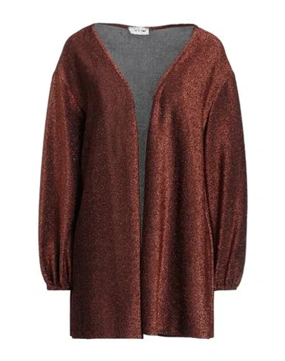 I Love Pop Woman Cardigan Copper Size M Polyester In Orange