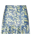 I Love Pop Woman Mini Skirt Slate Blue Size S Polyester In Blue